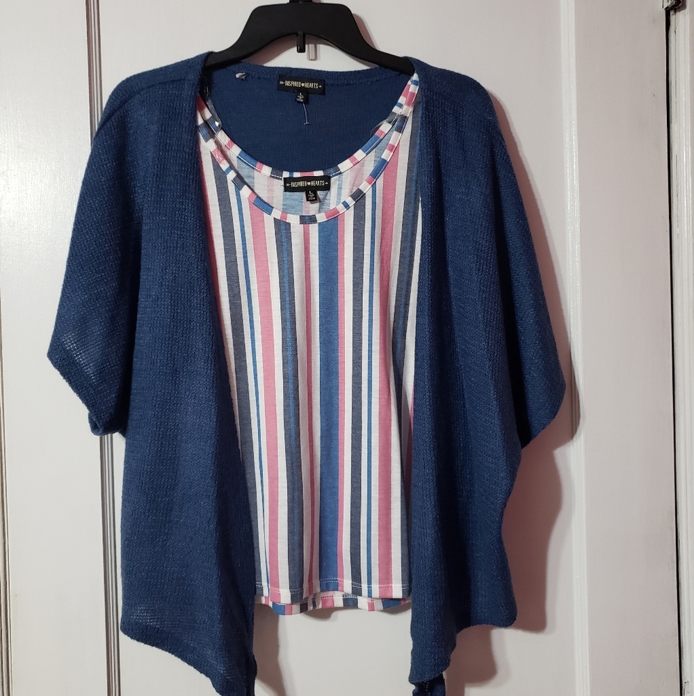 2 piece tank top with cardigan